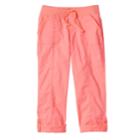 Girls 7-16 So&reg; Ribbed Waist Utility Pant Roll-tab Capris, Size: 7, Brt Orange