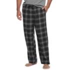 Big & Tall Croft & Barrow&reg; Plaid Flannel Lounge Pants, Men's, Size: Xl Tall, Black