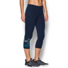 Women's Under Armour Favorite Graphic Capri Leggings, Size: Small, Blue (navy)