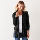 Women's Sonoma Goods For Life&trade; Marled Cardigan, Size: Xl, Black