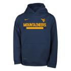 Boys 8-20 Nike West Virginia Mountaineers Therma-fit Hoodie, Size: M 10-12, Blue (navy)