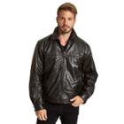 Men's Excelled Leather Shirt-collar Jacket, Size: Large, Black