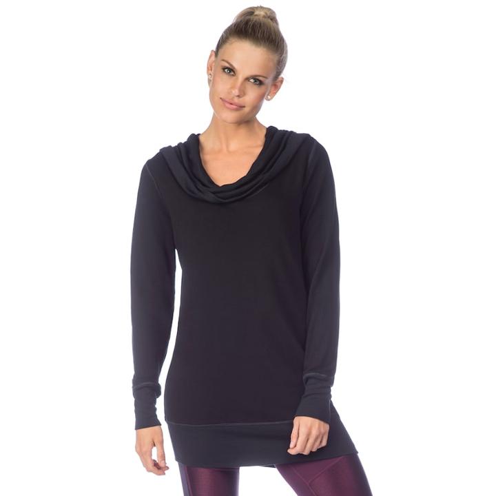 Women's Pl Movement By Pink Lotus Hooded Long Sleeve Tunic, Size: Xl, Black
