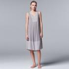Women's Simply Vera Vera Wang Evening Oasis Chemise, Size: Xl, Grey Other