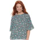 Women's Elle&trade; Printed Crepe Top, Size: Xl, Light Blue