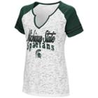 Women's Campus Heritage Michigan State Spartans Notch-neck Raglan Tee, Size: Large, Natural