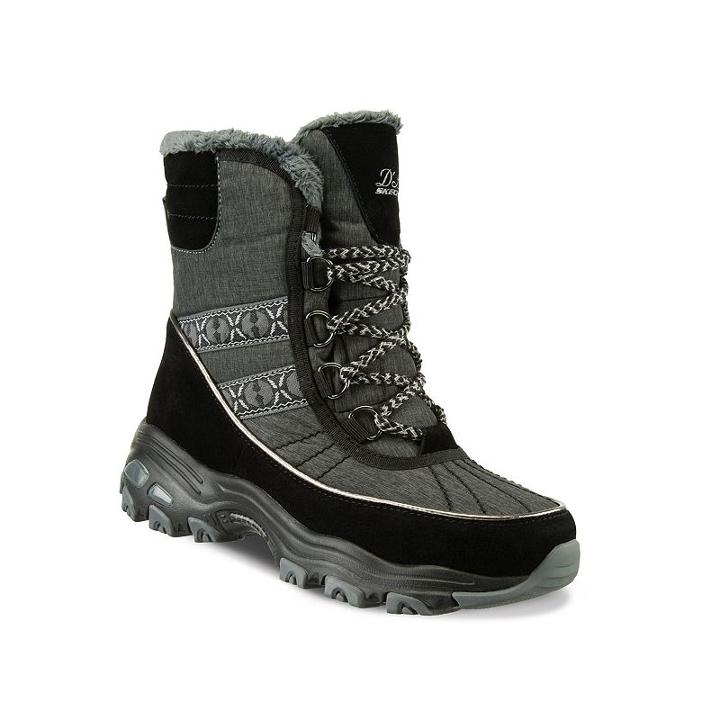 Skechers D'lites Chateau Women's Winter Boots, Size: 5, Grey (charcoal)