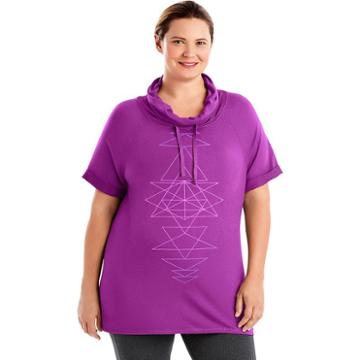 Plus Size Just My Size Graphic Cowl Hoodie, Women's, Size: 1xl, Drk Purple