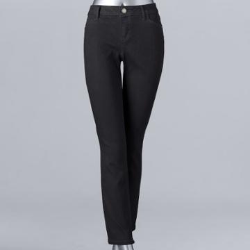 Petite Simply Vera Vera Wang Straight-leg High-waisted Jeans, Women's, Size: 16 Petite, Black