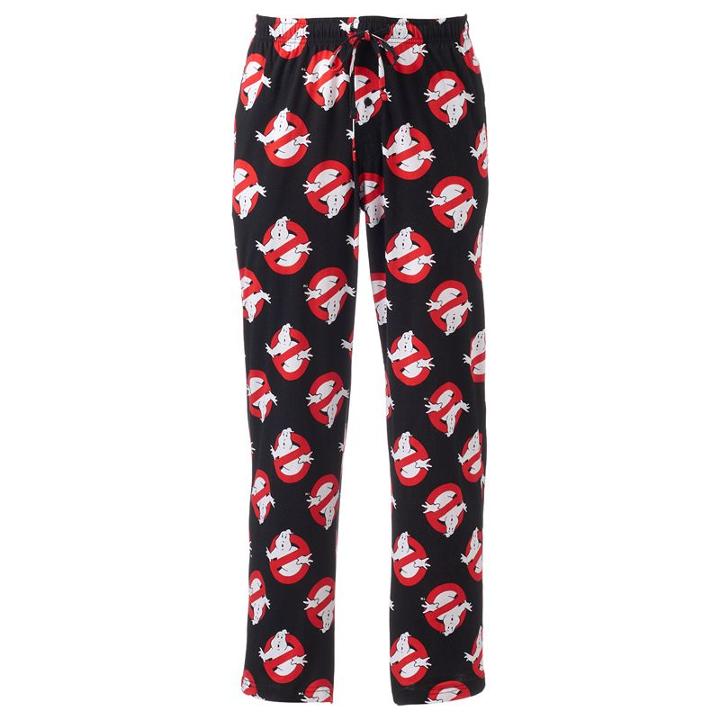 Men's Ghostbusters Logo Lounge Pants, Size: Xl, Black
