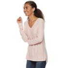 Women's Sonoma Goods For Life&trade; Trellis Cable-knit Sweater, Size: Large, Lt Orange
