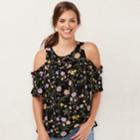Women's Lc Lauren Conrad Rufflle Cold-shoulder Top, Size: Xs, Oxford