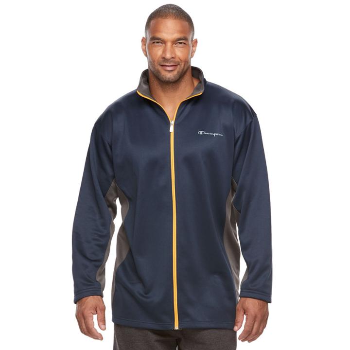 Big & Tall Champion Modern-fit Colorblock Fleece Jacket, Men's, Size: Xl Tall, Blue (navy)