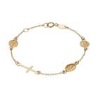 Charming Girl Kids 14k Gold Miraculous Medal Station Necklace