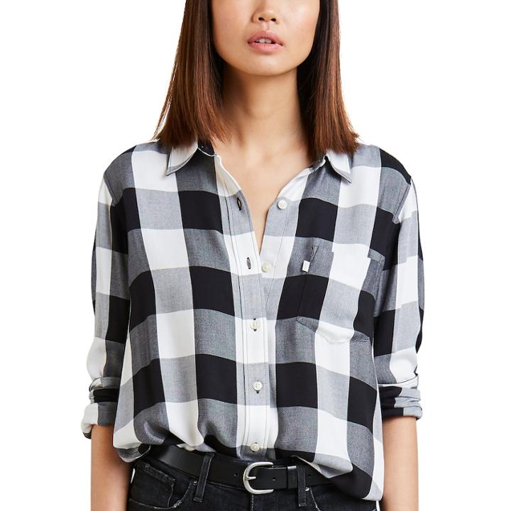 Women's Levi's&reg; Ultimate Plaid Boyfriend Shirt, Size: Xl, White