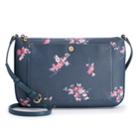 Lc Lauren Conrad Bonne Floral Crossbody Bag, Women's, Blue (navy)