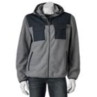 Men's Levi's&reg; Fleece Mixed Media Hooded Jacket, Size: Large, Blue (navy)