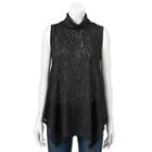 Women's Apt. 9&reg; Metallic Turtleneck Tunic, Size: Xxl, Black