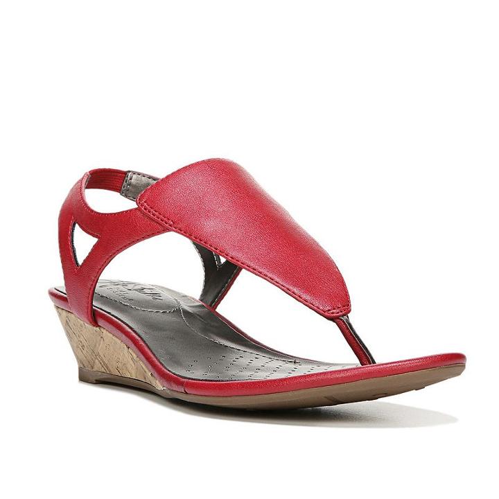 Lifestride Yakira Women's Wedge Sandals, Size: 7.5 Wide, Red