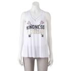 Juniors' Pop Up X Kind Campaign Kindness Warrior Graphic Tank, Girl's, Size: Large, White
