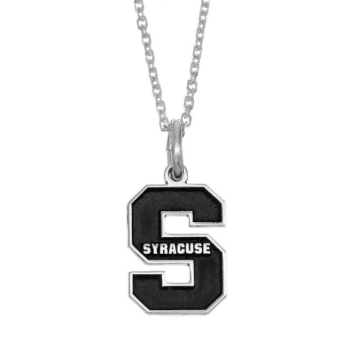 Fiora Sterling Silver Syracuse Orange Team Logo Pendant Necklace, Women's, Size: 16, Grey