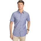 Men's Izod Dockside Classic-fit Chambray Woven Button-down Shirt, Size: Small, Dark Blue