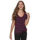 Juniors' So&reg; Relaxed Pocket Tee, Teens, Size: Large, Drk Purple