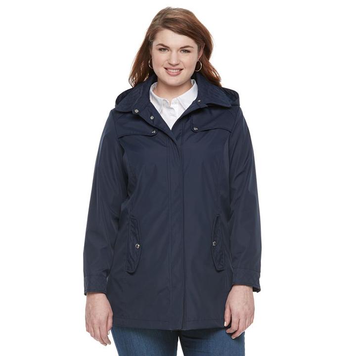 Plus Size Weathercast Hooded Quilted Jacket, Women's, Size: 3xl, Blue