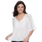 Women's Apt. 9&reg; Kimono Lace Top, Size: Xl, White