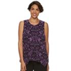 Women's Dana Buchman Pleated Overlay Sleeveless Top, Size: Large, Purple Oth