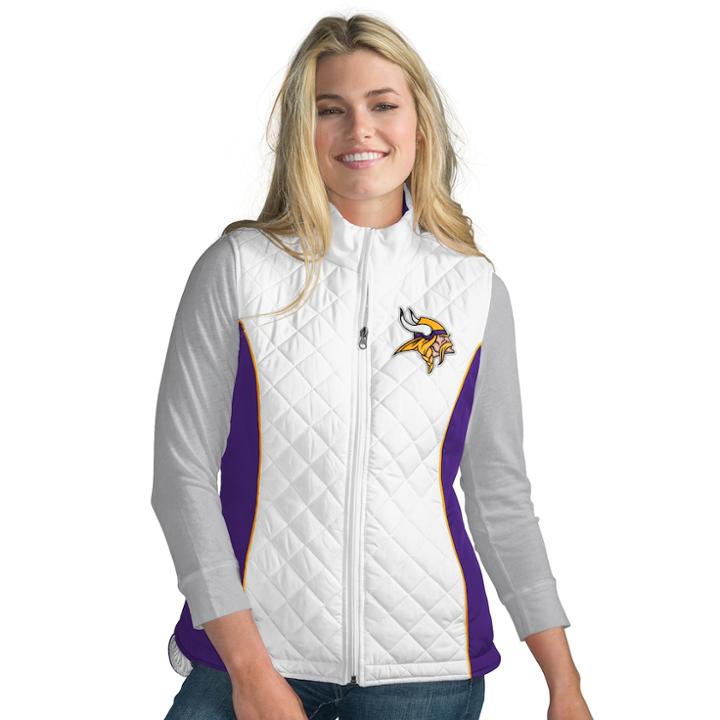 Women's Minnesota Vikings Tackle Me Quilted Vest, Size: Xxl, White