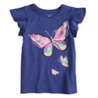 Girls 4-12 Sonoma Goods For Life&trade; Split Flutter Sleeve Graphic Tee, Size: 7, Blue (navy)