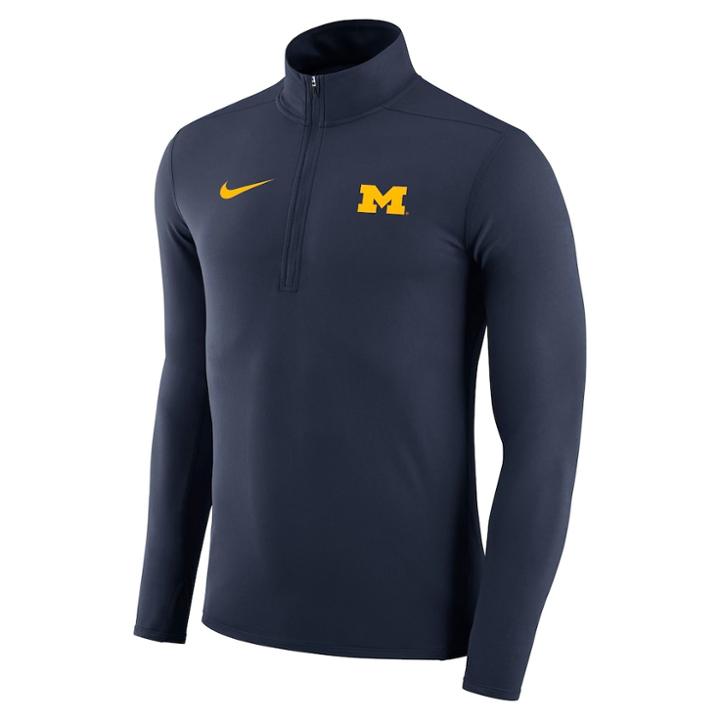 Men's Nike Michigan Wolverines Dri-fit Element Pullover, Size: Medium, Blue (navy)