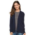 Women's Croft & Barrow&reg; Essential Open Front Cardigan, Size: Large, Blue