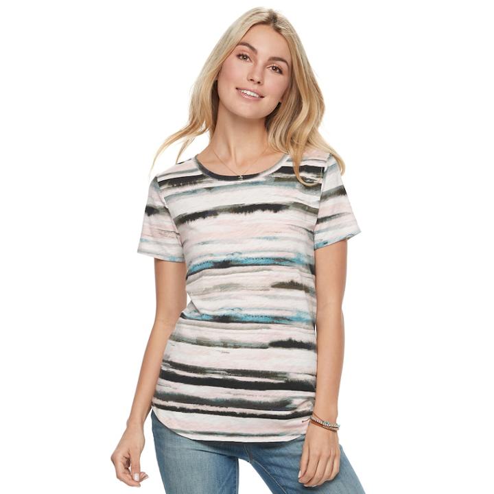 Women's Sonoma Goods For Life&trade; Essential Crewneck Tee, Size: Medium, Blue