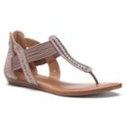 Candie's&reg; Women's Multistrand Sandals, Girl's, Size: 6.5, Lt Beige