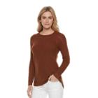 Women's Sonoma Goods For Life&trade; Pointelle Crewneck Sweater, Size: Large, Med Brown