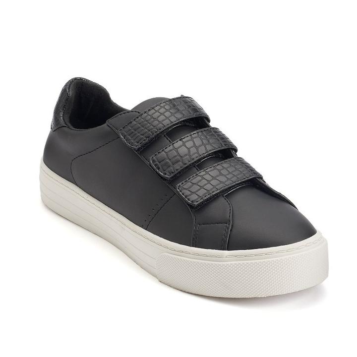 So&reg; Women's Triple-strap Sneakers, Girl's, Size: Medium (6.5), Black