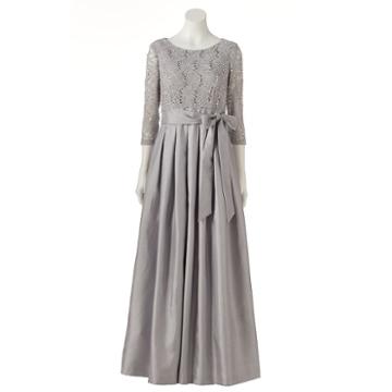 Women's Jessica Howard Pleated Lace Evening Gown, Size: 16, Med Grey