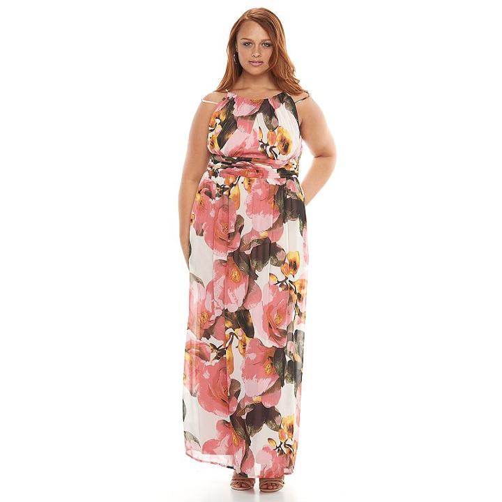 Plus Size Chaya Floral Chiffon Maxi Dress, Women's, Size: 14 W, Ovrfl Oth