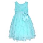 Girls 7-16 American Princess Corkscrew Ruffle Dress, Girl's, Size: 14, Turquoise/blue (turq/aqua)