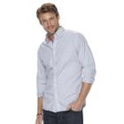 Men's Sonoma Goods For Life&trade; Modern-fit Plaid Poplin Button-down Shirt, Size: Large, Blue (navy)