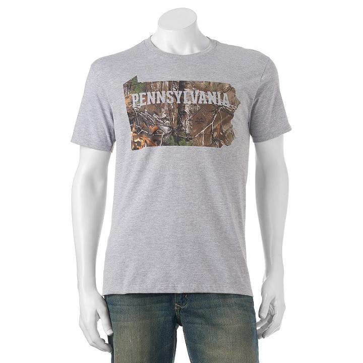 Men's Realtree Pennsylvania Tee, Size: Xl, Med Grey