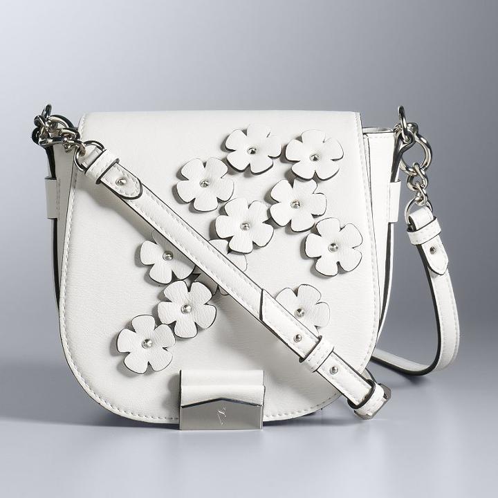 Simply Vera Vera Wang Monte Saddle Bag, Women's, White
