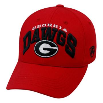 Adult Top Of The World Georgia Bulldogs Whiz Adjustable Cap, Med Red