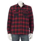 Men's Ocean Current Plaid Shirt Jacket, Size: Xl, Dark Red