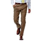 Men's Haggar&reg; Performance Cotton Slacks: Straight-fit Comfort Flex Waist Pants, Size: 34x29, Brown
