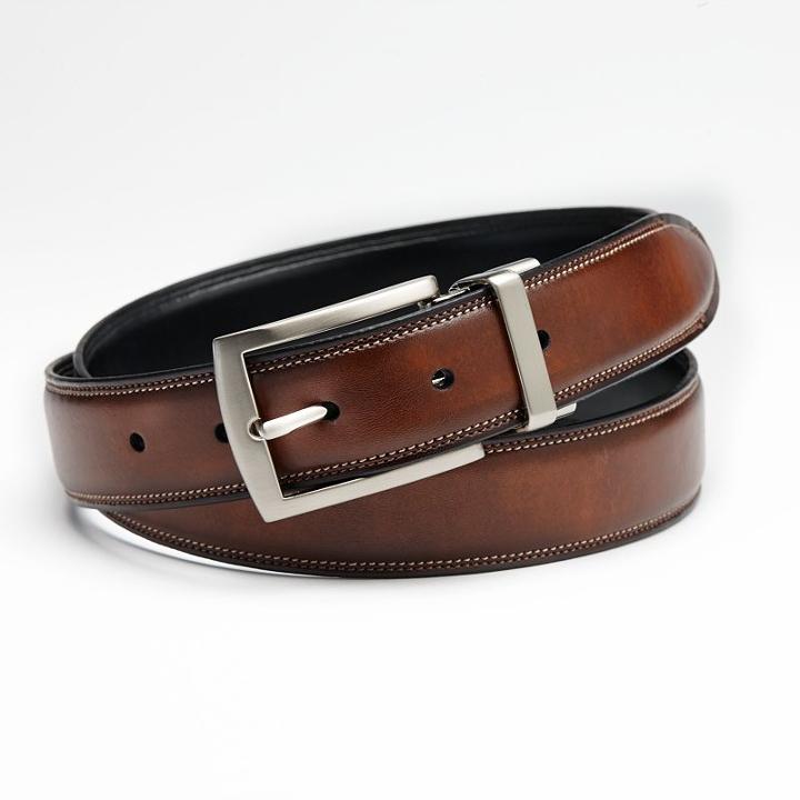 Croft & Barrow&reg; Feather-edge Stitched Reversible Belt - Big & Tall, Men's, Size: 46, Dark Brown