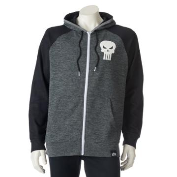 Men's Marvel Hero Elite The Punisher Hoodie, Size: Large, Light Grey