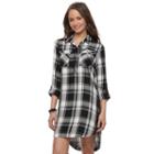 Juniors' So&reg; Twill Utility Shirt Dress, Teens, Size: Large, Oxford